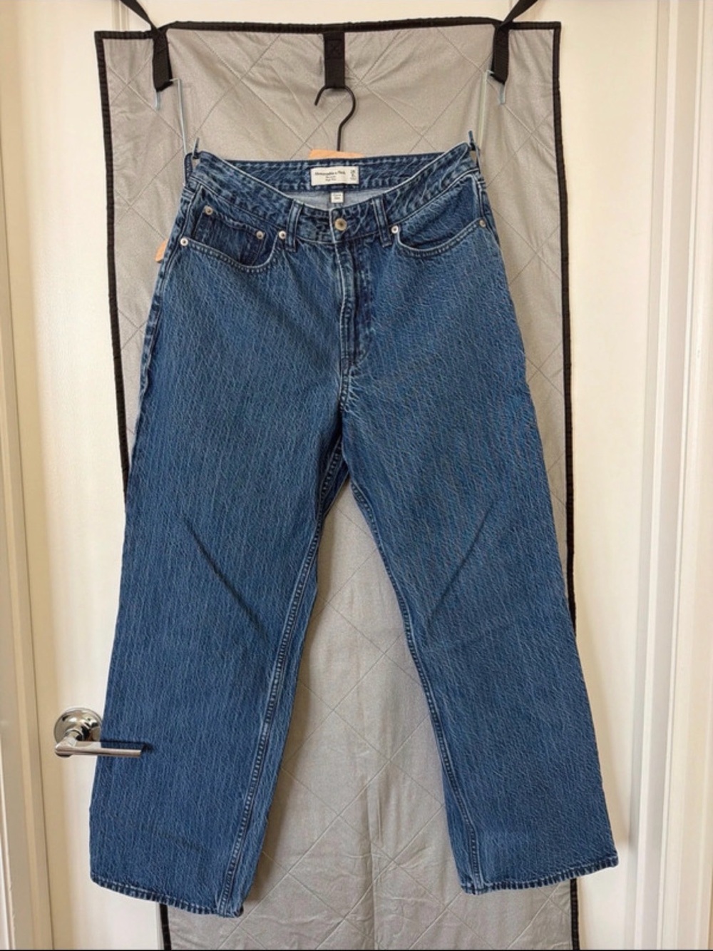 Abercrombie & Fitch Jeans Women 28 High Rise The Loose Curve Love Pinstripe